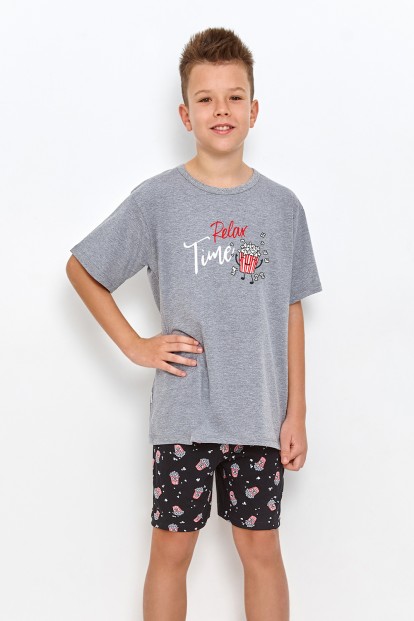 Подростковая хлопковая пижама для мальчиков с шортами и футболкой Taro 23s relax 2899-01 - фото 1