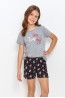 Подростковая хлопковая пижама для девочек с шортами и футболкой Taro 23s relax 2896-01 - фото 1