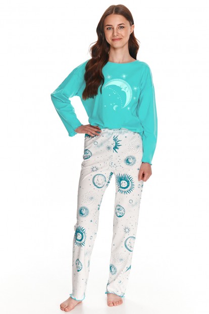 Подростковая хлопковая пижама для девочек с брюками и лонгсливом Taro 23w livia 2649-02 - фото 1