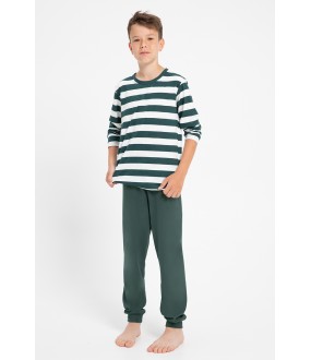 Темно-зеленая брючная пижама для мальчика подростка