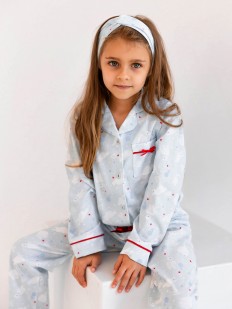 Детская свободная пижама с рубашкой и брюками 