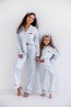Хлопковая пижама для девочек с рубашкой на пуговицах и брюками прямого кроя Sensis white bear kids - фото 4