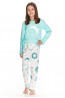 Детская хлопковая пижама для девочек с брюками и лонгсливом Taro 23w livia 2589-2590-02 - фото 1