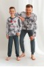 Детская хлопковая пижама для мальчиков с брюками на манжетах и лонгсливом Taro 22w greg 2652-2653-02 - фото 2