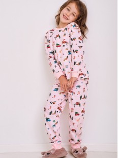 Розовый пижамный комплект для девочки подростка
