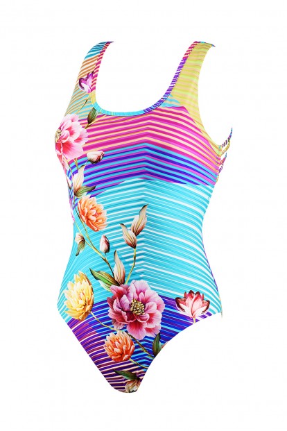 Женский слитный купальник с ярким цветочным принтом Uniconf cbi39 v2 - фото 1