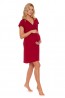 Женская ночная сорочка красного цвета с коротким рукавом и карманами Doctor nap tw.5144  - фото 3
