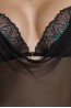 Черная короткая сорочка из микросетки с открытой спиной Passion lingerie Deliena chemise - фото 3