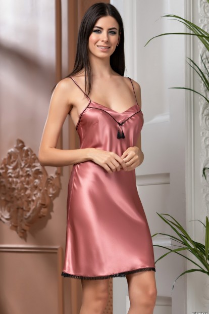 Розовая атласная женская сорочка Mia-Amore SAVANNA 8850 - фото 1
