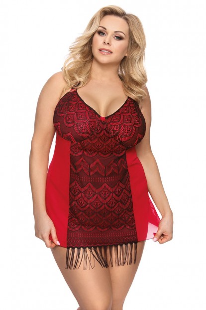 Женская кружевная красная сорочка большого размера Gorgeous+ DHARMA - фото 1