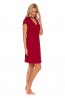 Женская ночная сорочка красного цвета с коротким рукавом и карманами Doctor nap tw.5144  - фото 5