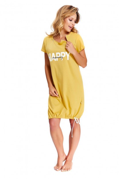 Женская желтая ночная сорочка для кормящих DOCTOR NAP tcb.9504 - фото 1
