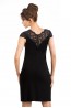 Черная ночная сорочка из вискозы с коротким рукавом Donna Romina - фото 2