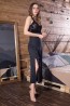Черное трикотажное платье сорочка платье на бретелях Mia-Mia  ELEGANCE VELVET 12048 - фото 1