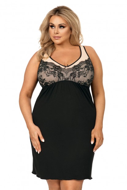 Черная ночная сорочка большого размера Donna SARAH - фото 1