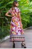 Длинное цветное платье-рубашка с огненным принтом Mia-Amore BAHAMA 1485 - фото 2