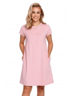 Розовая сорочка свободного кроя для беременных и кормящих мам