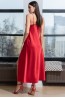 Женская красная длинная сорочка с ассиметричным вырезом Mia-amore Mary 7438r - фото 2