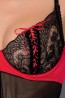 Комплект ночной сорочки и стрингов черно-красного цвета Passion Merry Chemise - фото 2