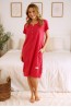 Женская красная хлопковая ночная сорочка с короткими рукавами  Doctor naр tcb.4348 viva - фото 2