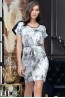 Платье-туника из искусственного шелка прямое с поясом Mia-amore Unona 7235 - фото 1