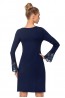 Женская синяя ночная сорочка из вискозы с длинным рукавом Donna Stella II - фото 2
