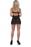 Женская короткая прозрачная сорочка из черной микросетки и кружева Livco corsetti fashion Lc 90697 binella koszula - фото 3