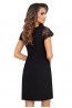 Черная женская ночная сорочка с короткими кружевными рукавами и лифом Donna Betty nightdress  - фото 2