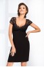 Женская черная ночная сорочка из вискозы с коротким рукавом Donna Brigitte - фото 1