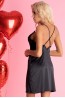 Женская черная ночная сорочка на тонких бретелях и трусы стринги в комплекте Livco corsetti fashion Lc 90566 marinsani koszula  - фото 2