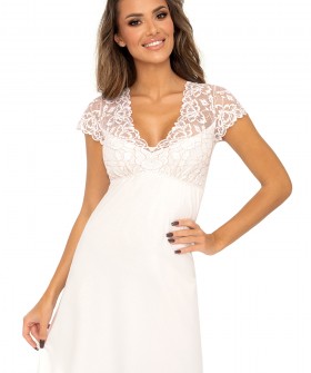 Женская ночная сорочка из вискозы с коротким рукавом белая