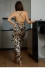 Женское длинное облегающее платье на тонких бретелях с открытой спиной 5 senses 7146  - фото 2