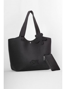 Черная летняя сумка с кошельком в комплекте