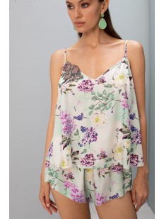 Женский пижамный топ с цветочным принтом