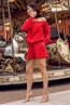 Красные женские шорты с высокой посадкой Dreskod DK03 07 - фото 3
