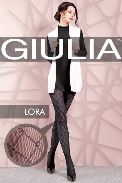 Фантазийные женские колготки 40 ден с рисунком сетка Giulia LORA 02 - фото 1