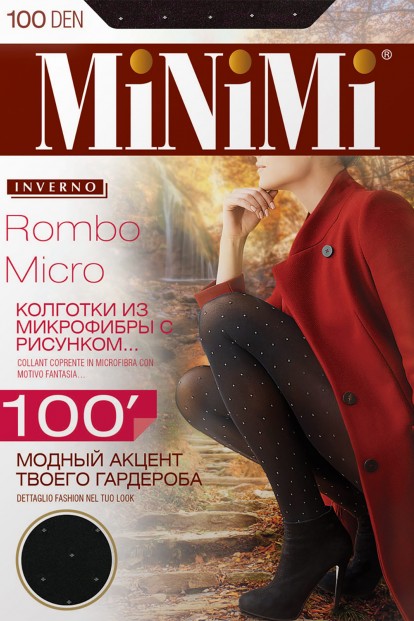 Женские осенние колготки с рисунком ромбики Minimi ROMBO MICRO 100 - фото 1