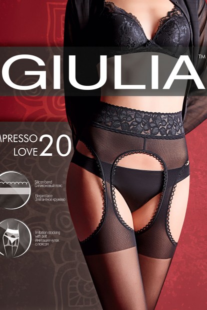 Женские колготки с поясом и имтацией чулок Giulia IMPRESSO LOVE 20 - фото 1