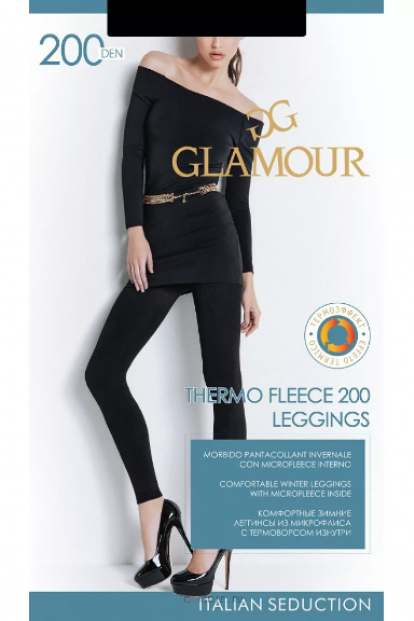 Утепленные женские легинсы с шерстью Glamour Thermo Fleece 200 den - фото 1