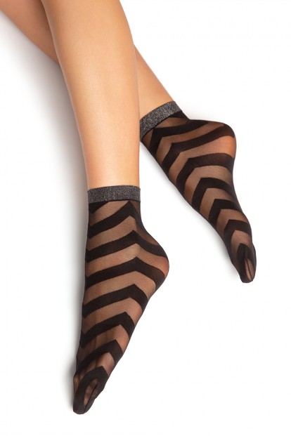 Женские носки классические на резинке с люрексом свободного размера Sisi Optic calzino - фото 1