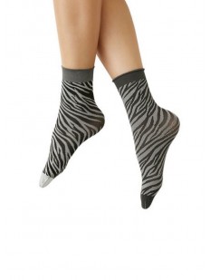 Фантазийные женские носочки с двухсторонним рисунком зебра