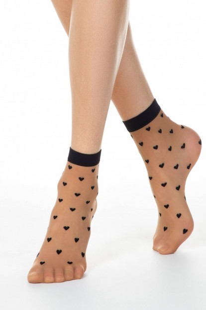 Капроновые женские носки с сердечками Conte FANTASY 19с-111сп - фото 1