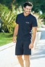 Мужская хлопковая пижама для сна и отдыха с шортами и футболкой Enrico coveri Ep1072 homewear - фото 1