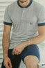 Мужской хлопковый комплект для дома с шортами Enrico Coveri EP9120 - фото 3