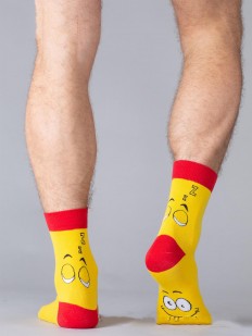 Хлопковые носочки укороченные с рисунком смайликов