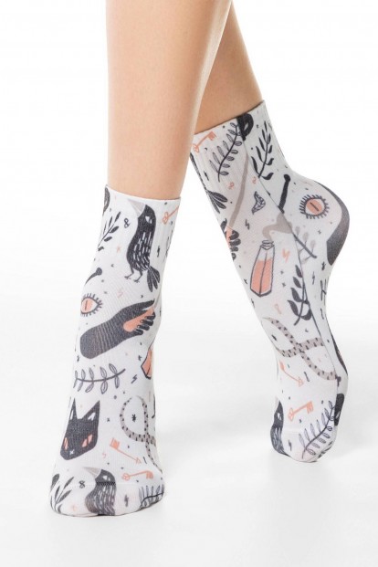 Женские носки средней длины из хлопка с рисунком Conte fantasy  - фото 1