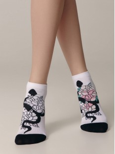 Фантазийные носочки с креативным принтом из хлопка