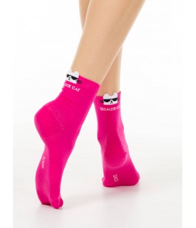 Яркие женские носки из хлопка со стильными котиками