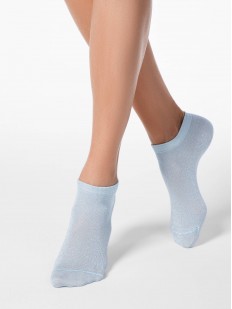 Короткие женские носки с блестящим люрексом