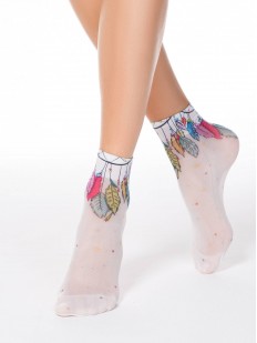 Модные капроновые женские носки с цветными ловцами снов